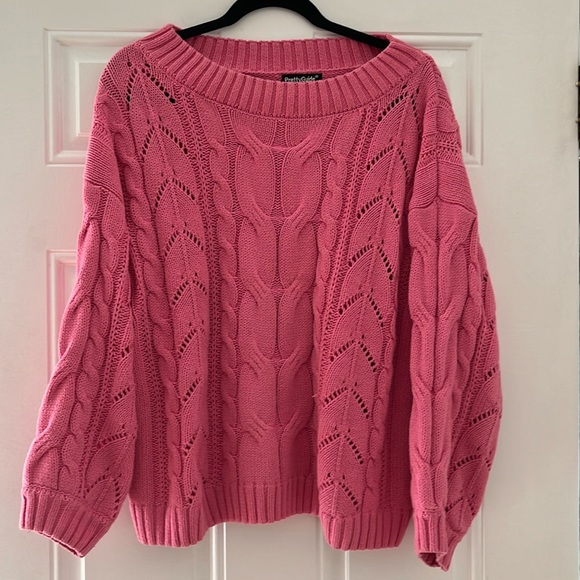 PrettyGuide Pink Cableknit Sweater size M - Picture 1 of 6